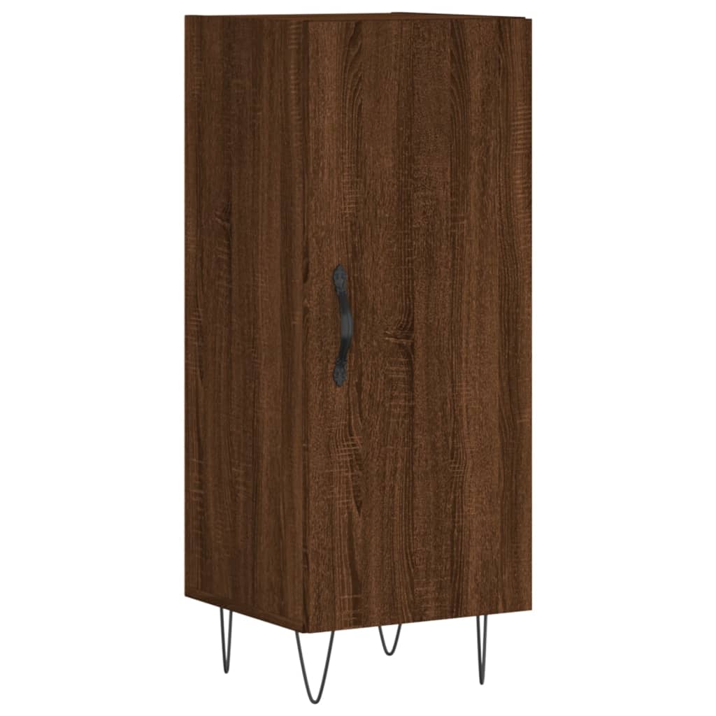 vidaXL Aparador alto madera contrachapada roble marrón 34,5x34x180 cm