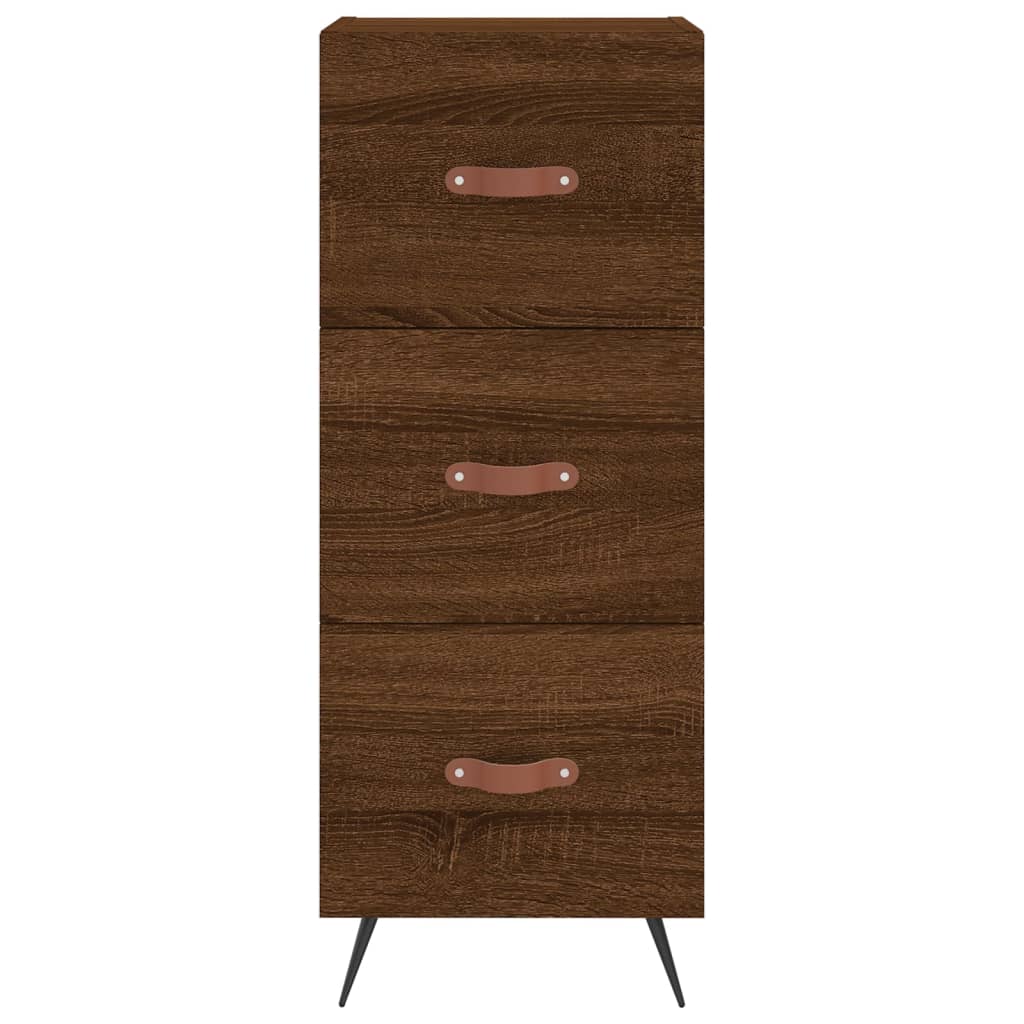 vidaXL Aparador alto madera contrachapada roble marrón 34,5x34x180 cm