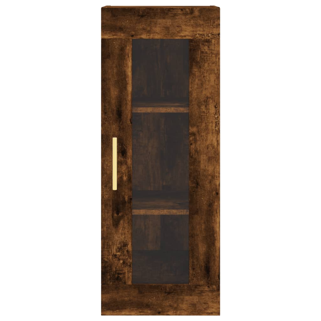 vidaXL Aparador de madera contrachapada roble ahumado 34,5x34x180 cm