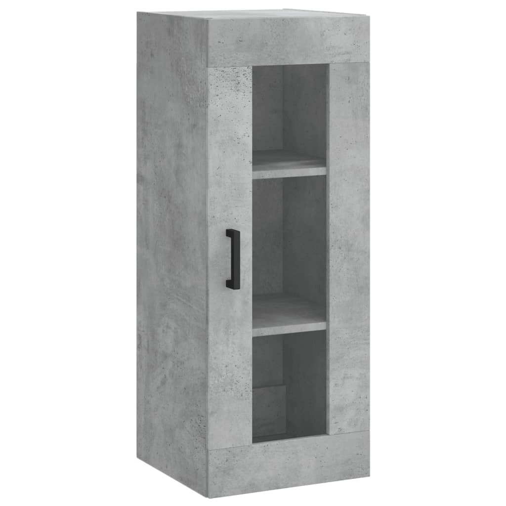 vidaXL Aparador de madera contrachapada gris hormigón 34,5x34x180 cm