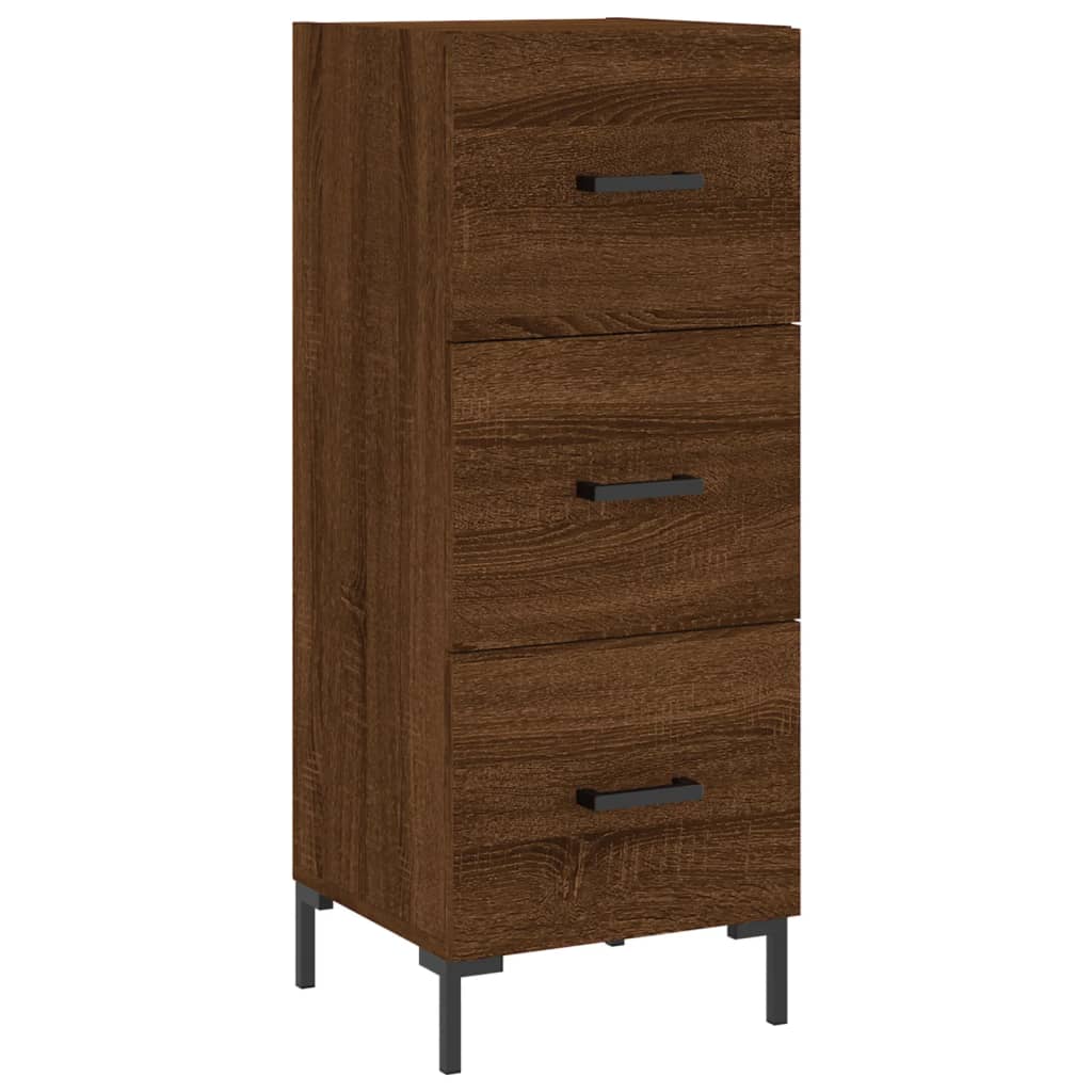 vidaXL Aparador alto madera contrachapada roble marrón 34,5x34x180 cm