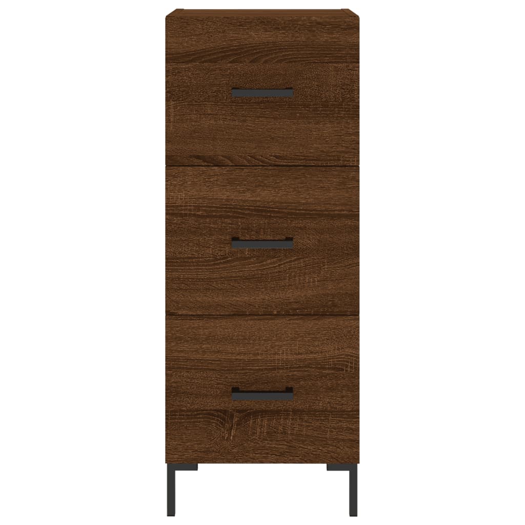 vidaXL Aparador alto madera contrachapada roble marrón 34,5x34x180 cm