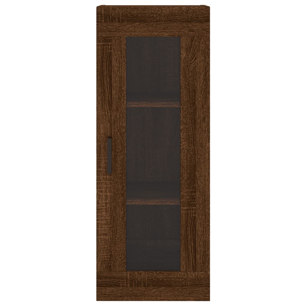 vidaXL Aparador alto madera contrachapada roble marrón 34,5x34x180 cm