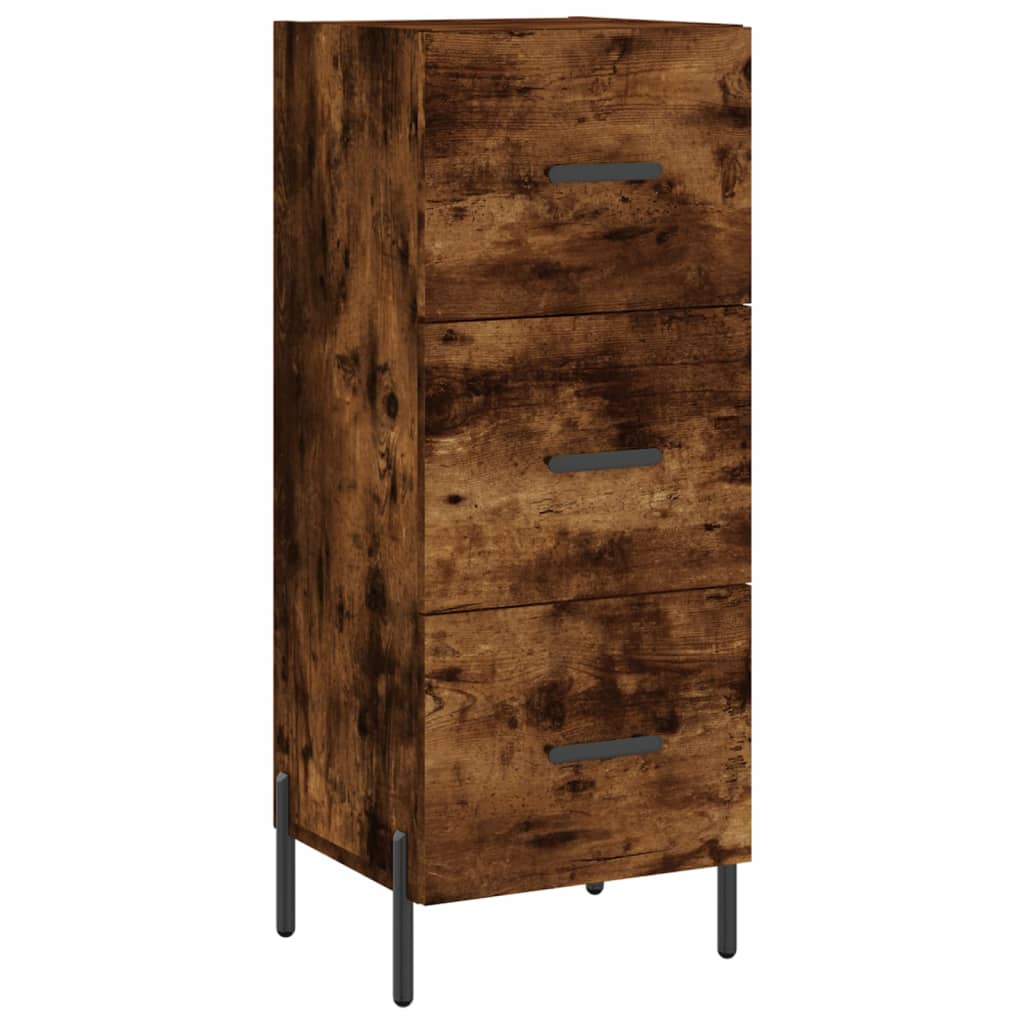 vidaXL Aparador de madera contrachapada roble ahumado 34,5x34x180 cm