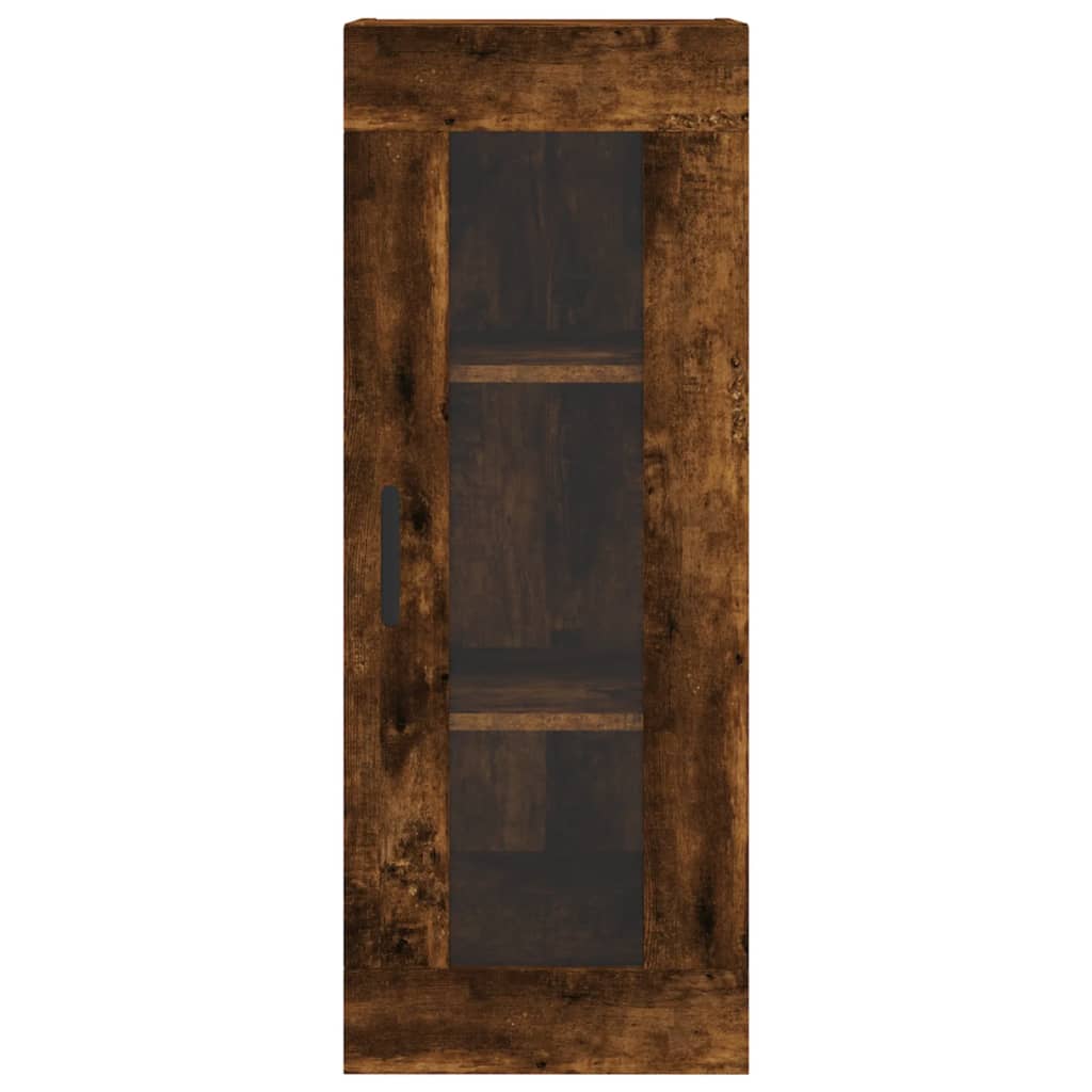 vidaXL Aparador de madera contrachapada roble ahumado 34,5x34x180 cm