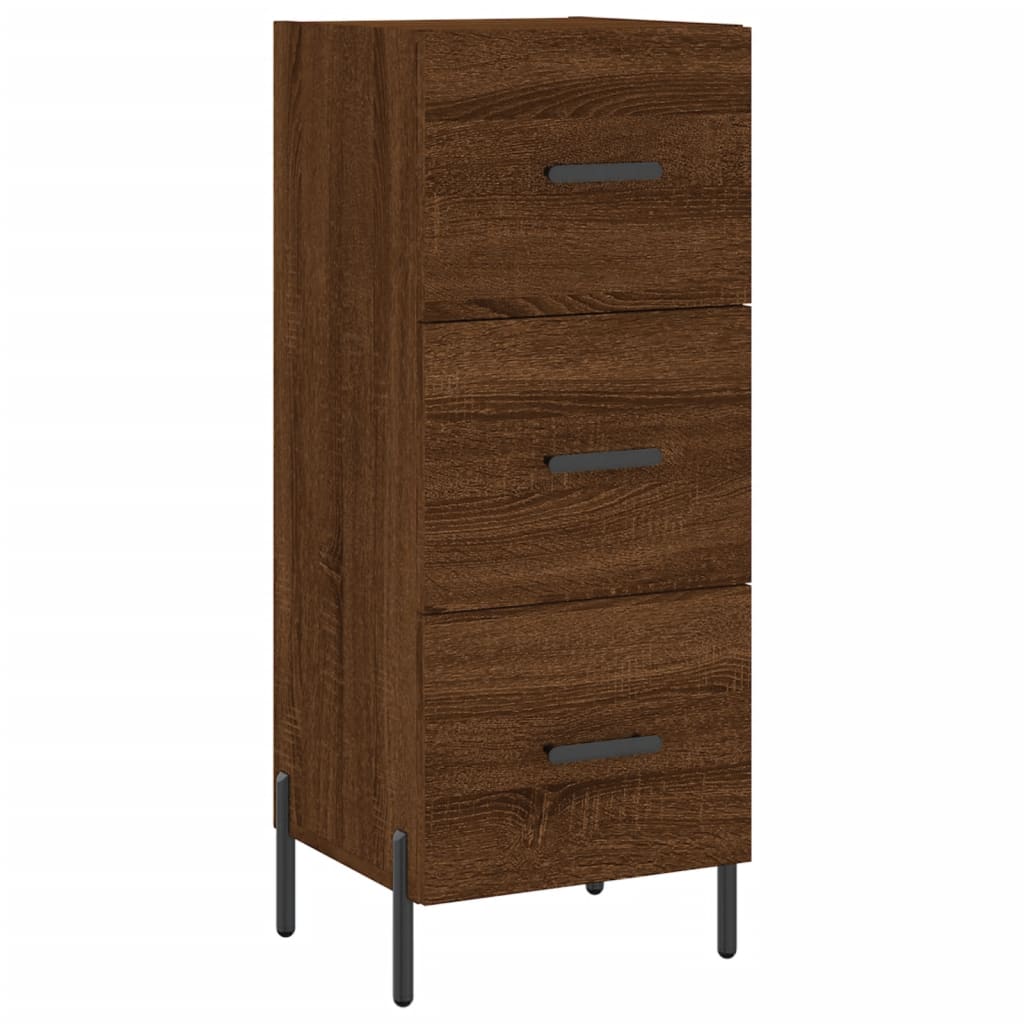 vidaXL Aparador alto madera contrachapada roble marrón 34,5x34x180 cm