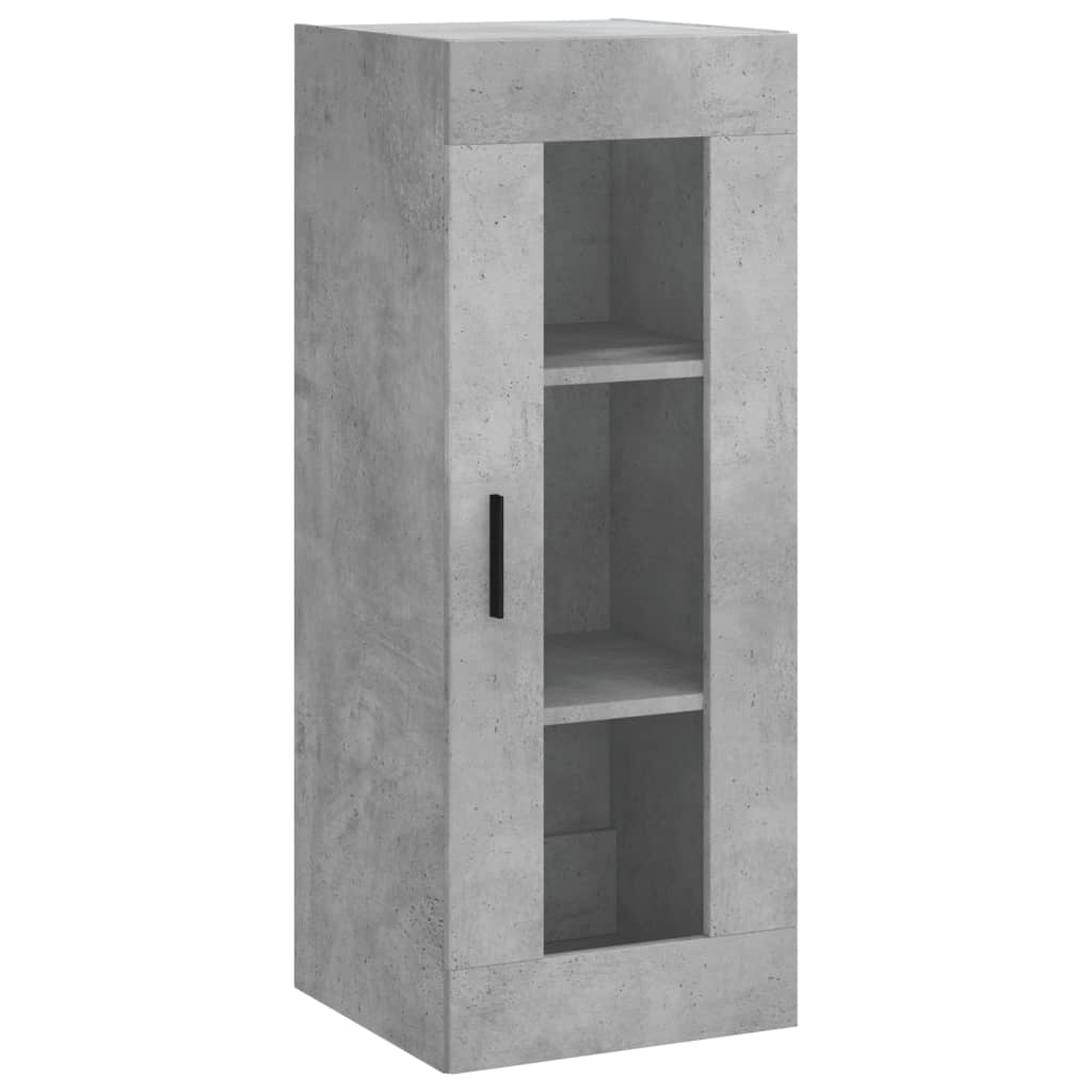 vidaXL Aparador de madera contrachapada gris hormigón 34,5x34x180 cm