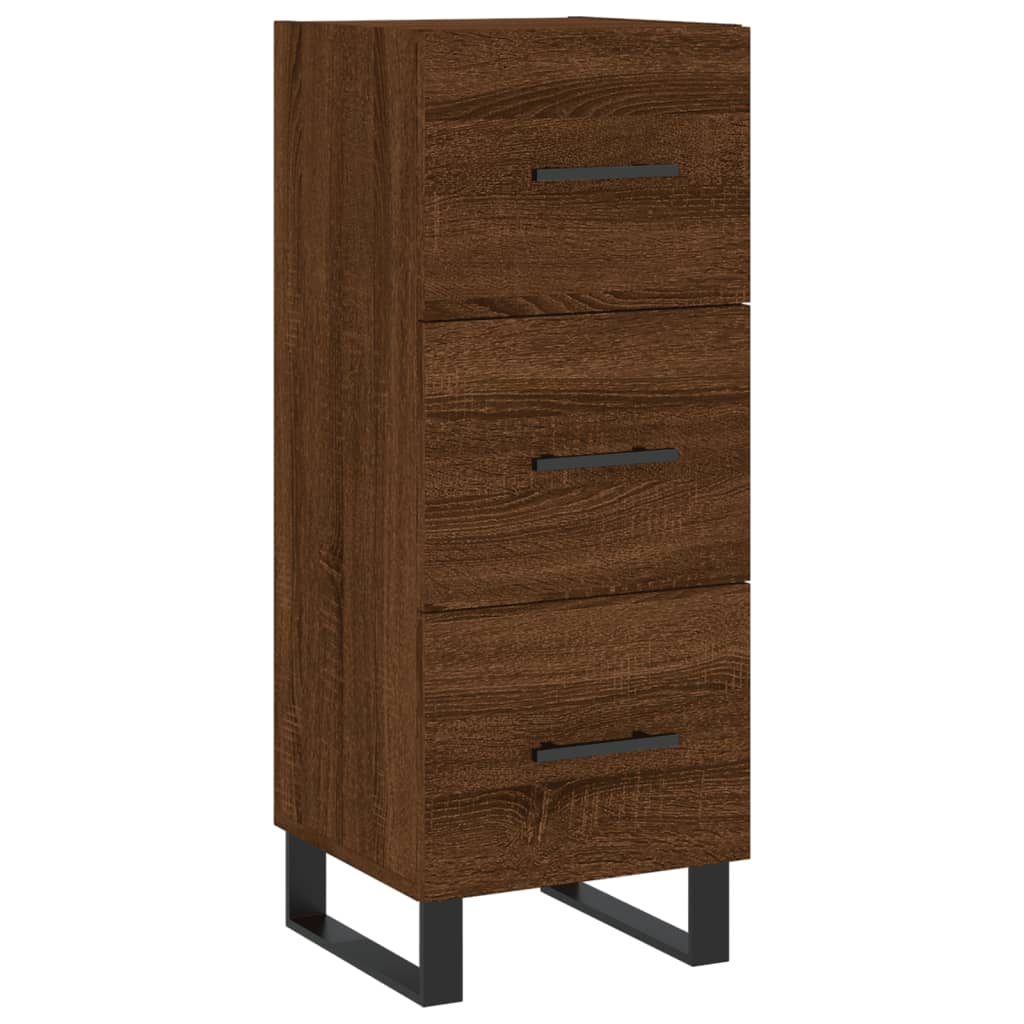 vidaXL Aparador alto madera contrachapada roble marrón 34,5x34x180 cm