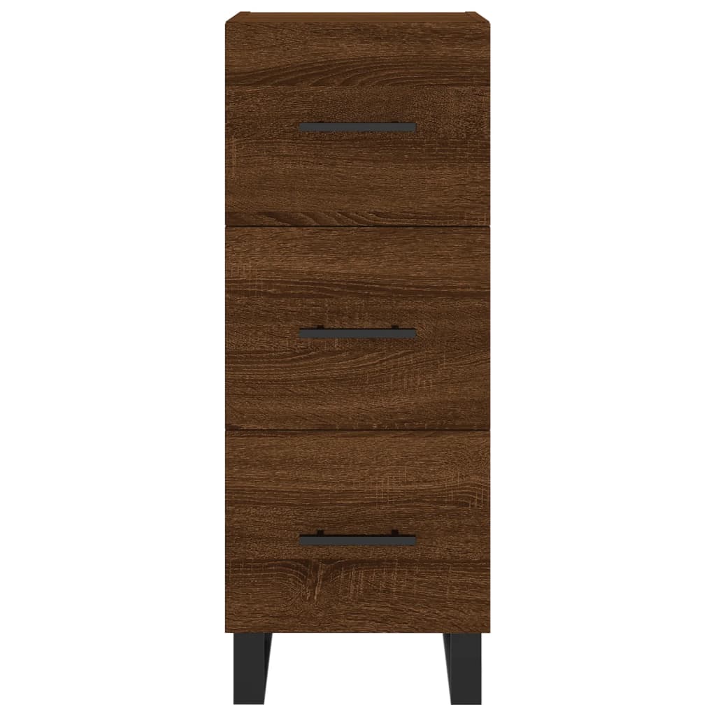 vidaXL Aparador alto madera contrachapada roble marrón 34,5x34x180 cm