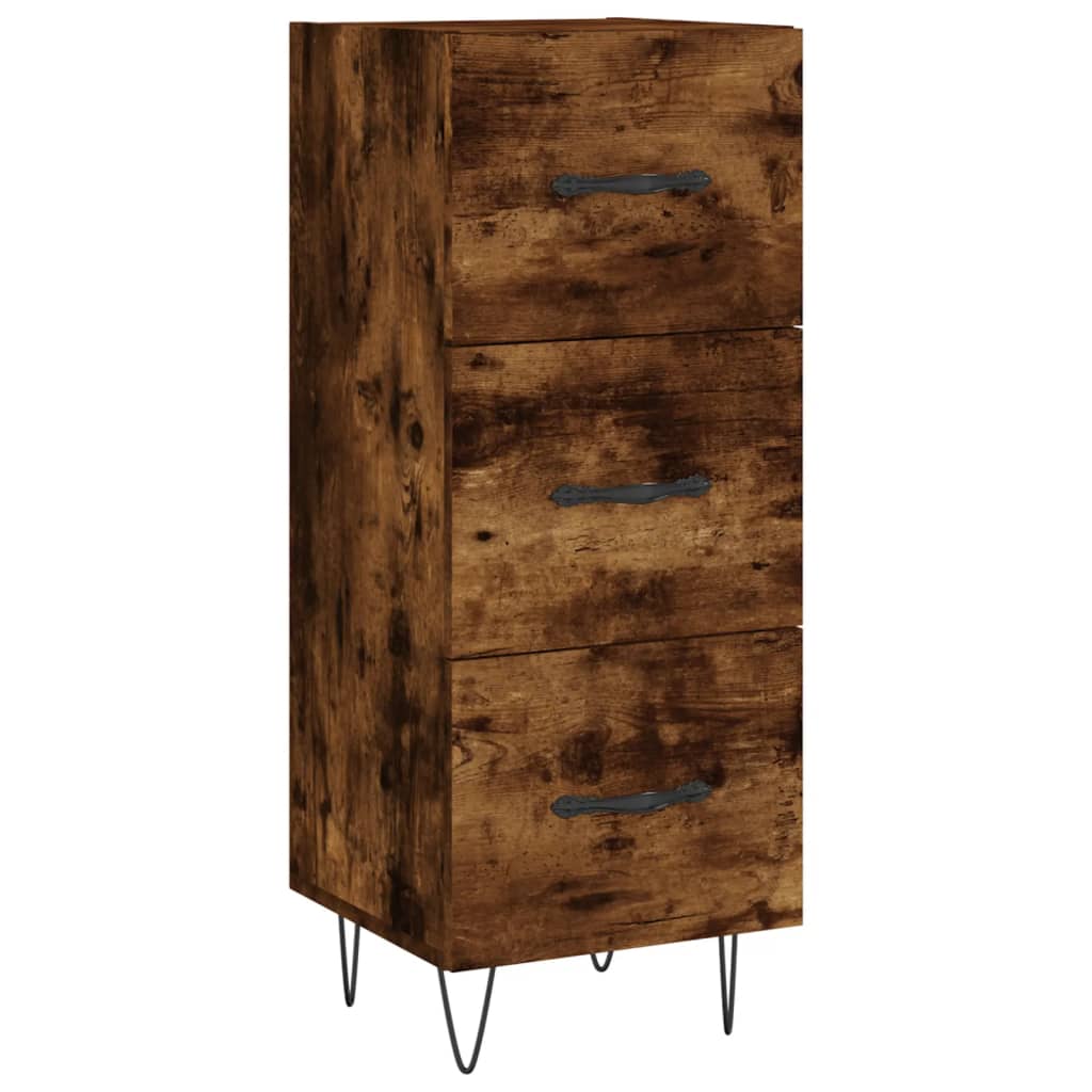 vidaXL Aparador de madera contrachapada roble ahumado 34,5x34x180 cm