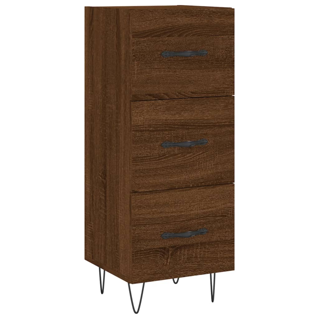 vidaXL Aparador alto madera contrachapada roble marrón 34,5x34x180 cm