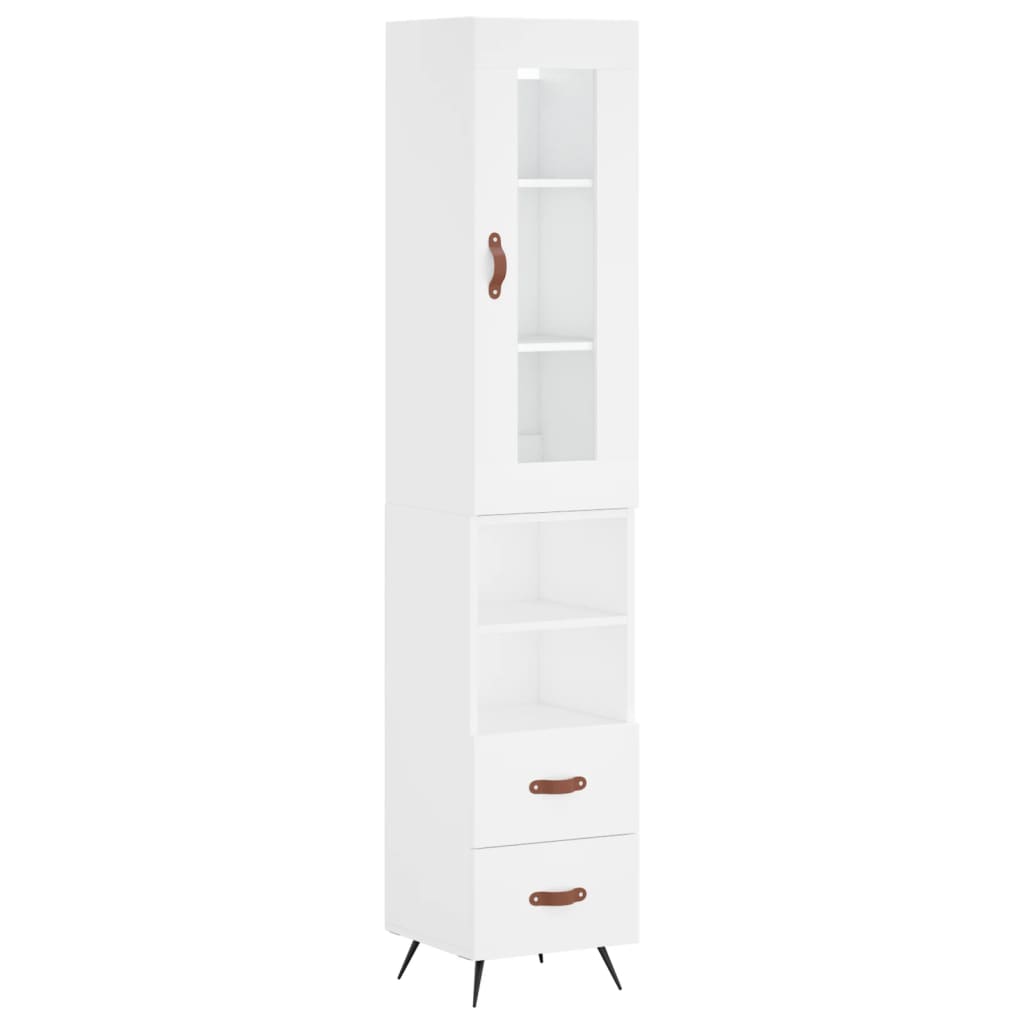 vidaXL Aparador alto madera contrachapada blanco 34,5x34x180 cm