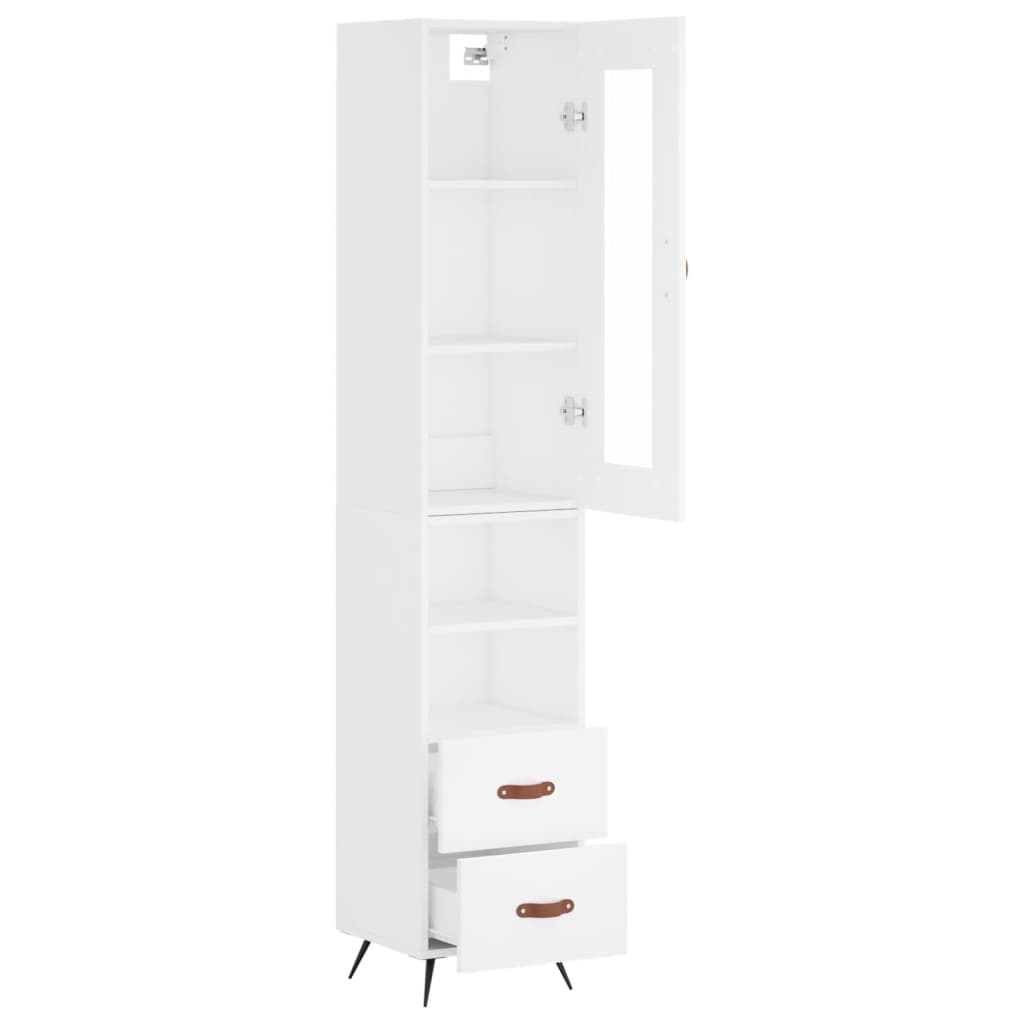 vidaXL Aparador alto madera contrachapada blanco 34,5x34x180 cm