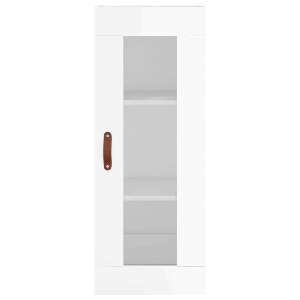 vidaXL Aparador alto madera contrachapada blanco brillo 34,5x34x180 cm