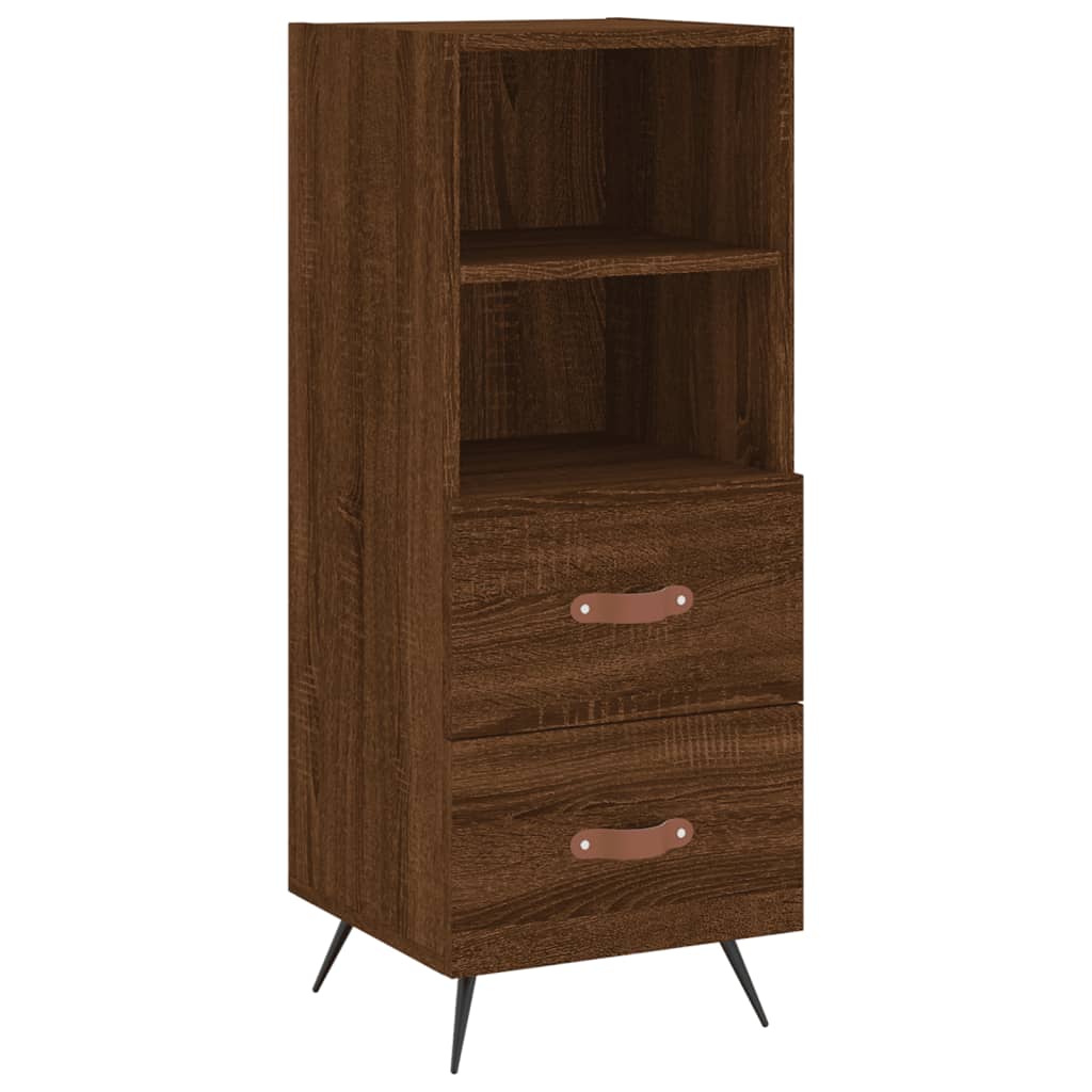 vidaXL Aparador alto madera contrachapada roble marrón 34,5x34x180 cm