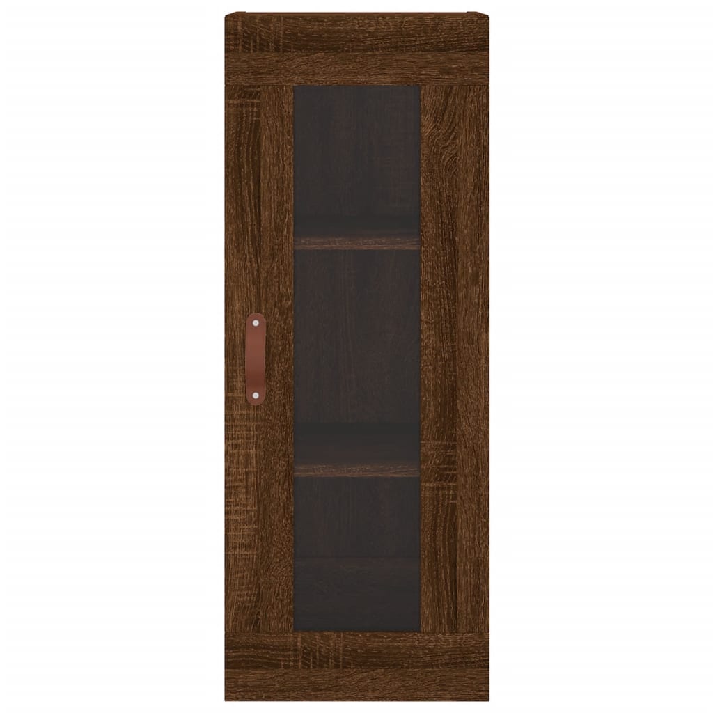 vidaXL Aparador alto madera contrachapada roble marrón 34,5x34x180 cm