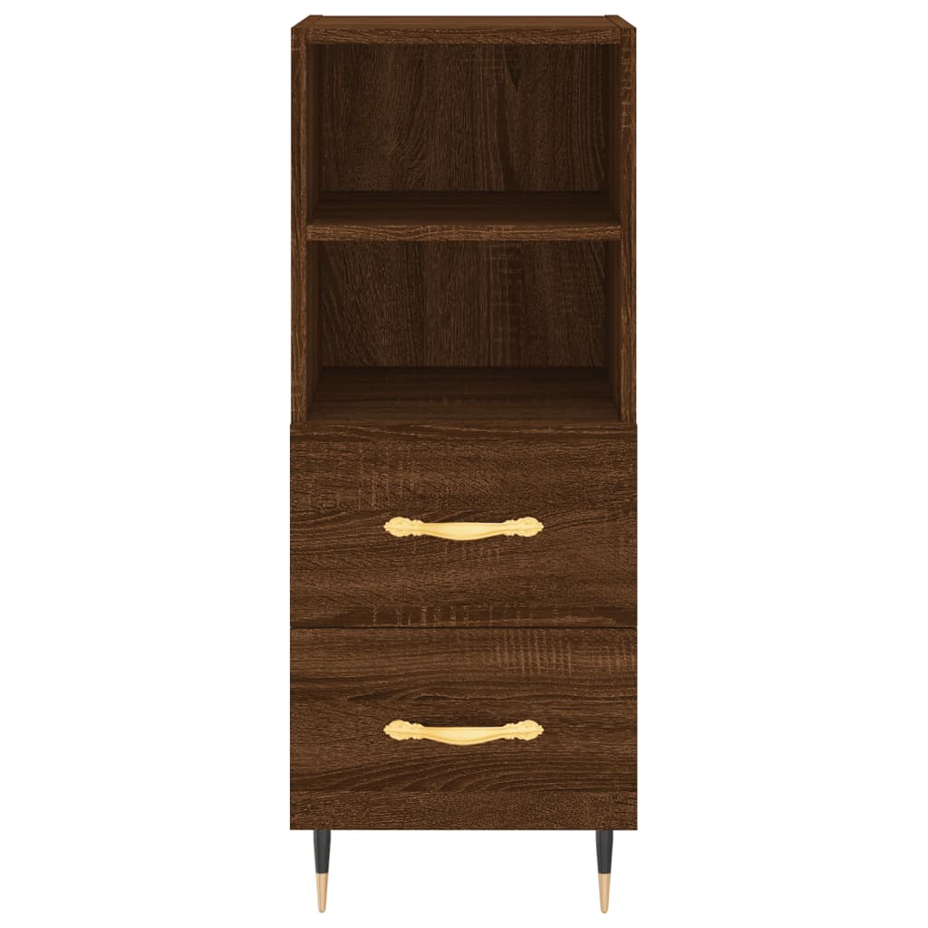 vidaXL Aparador alto madera contrachapada roble marrón 34,5x34x180 cm