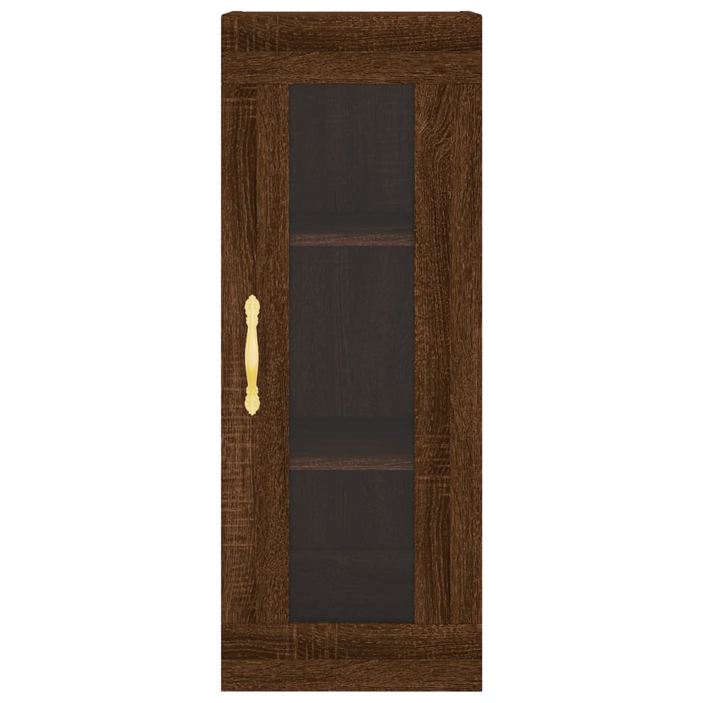 vidaXL Aparador alto madera contrachapada roble marrón 34,5x34x180 cm