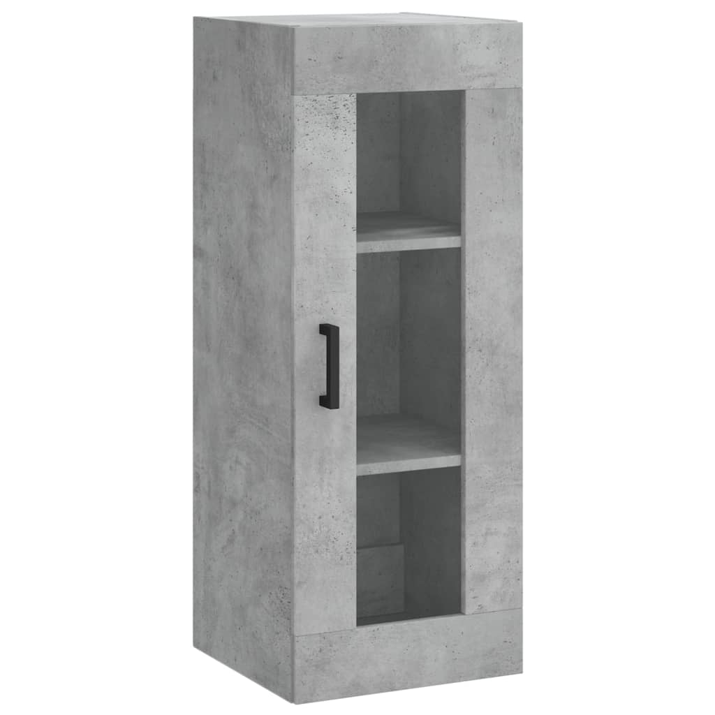 vidaXL Aparador de madera contrachapada gris hormigón 34,5x34x180 cm