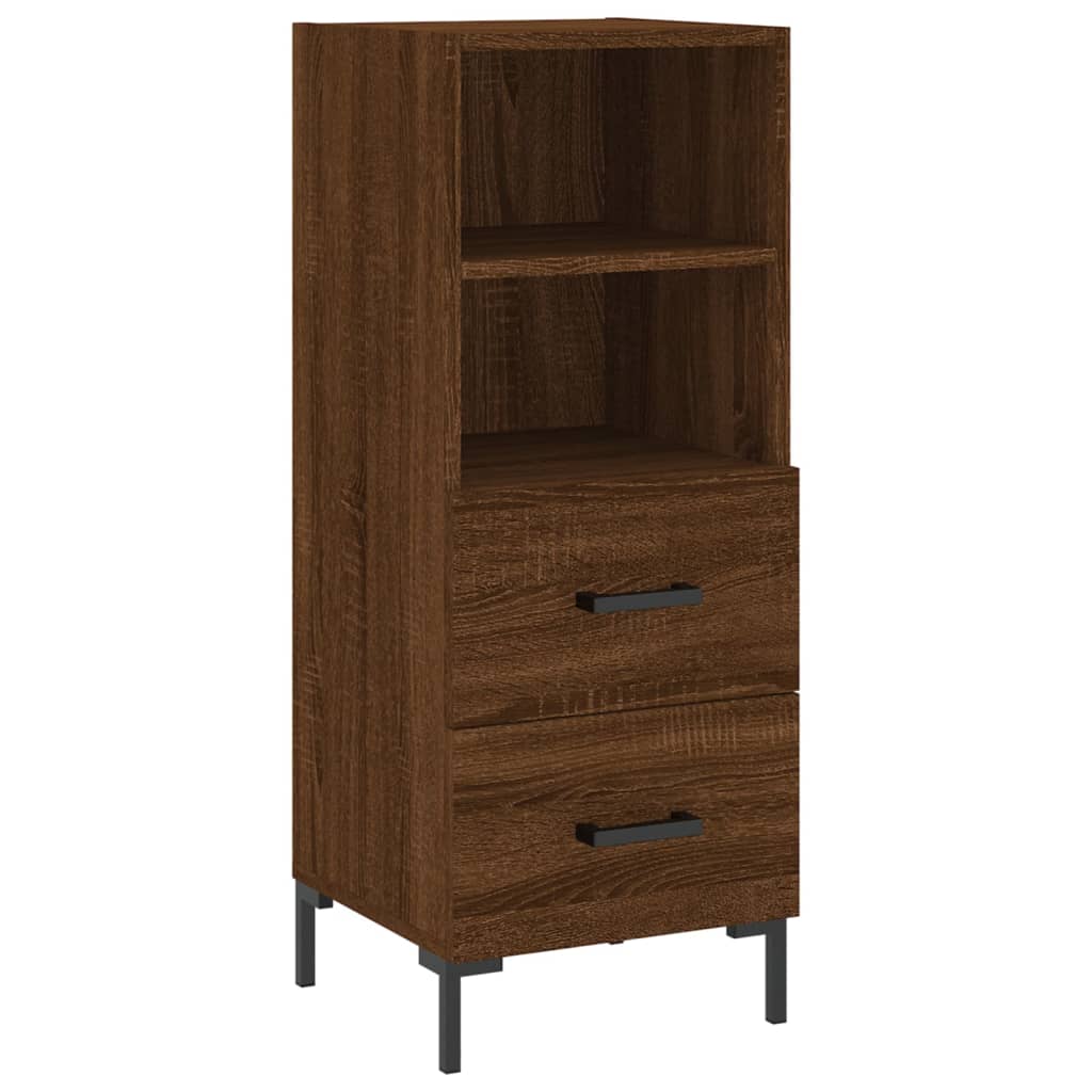 vidaXL Aparador alto madera contrachapada roble marrón 34,5x34x180 cm