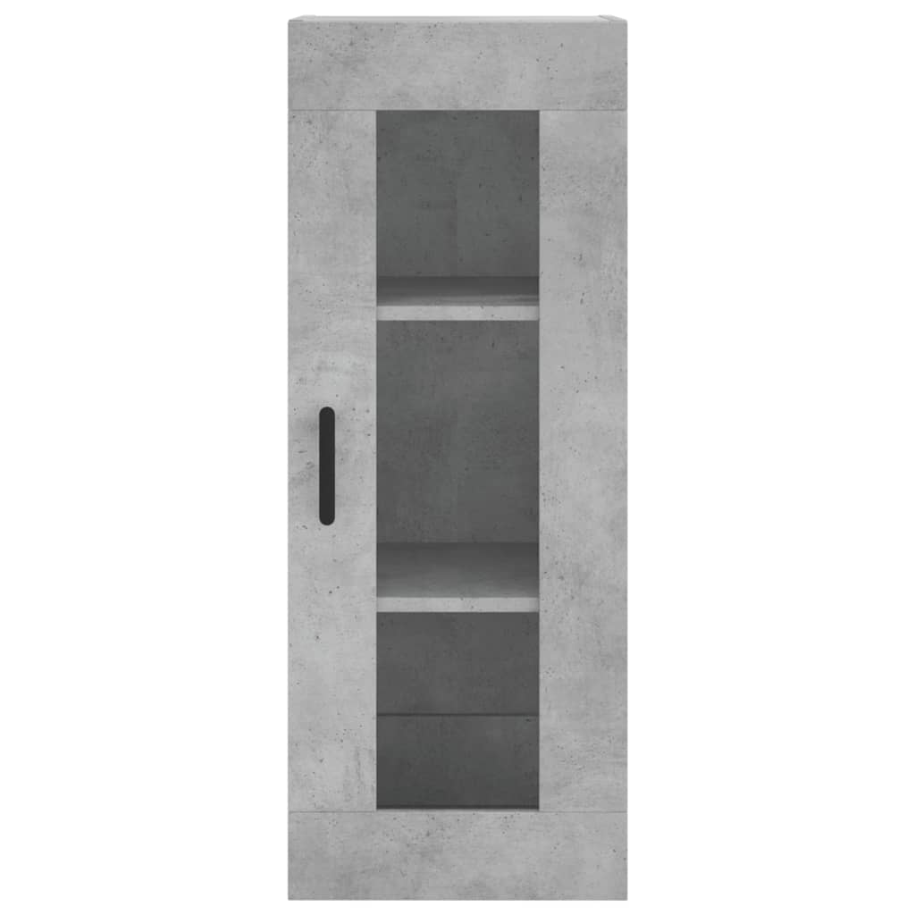 vidaXL Aparador de madera contrachapada gris hormigón 34,5x34x180 cm