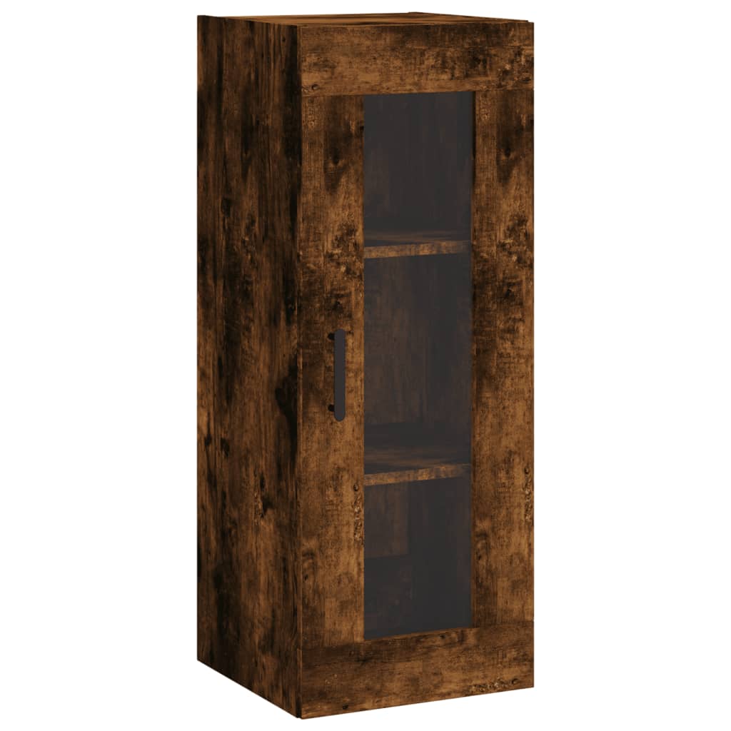 vidaXL Aparador de madera contrachapada roble ahumado 34,5x34x180 cm