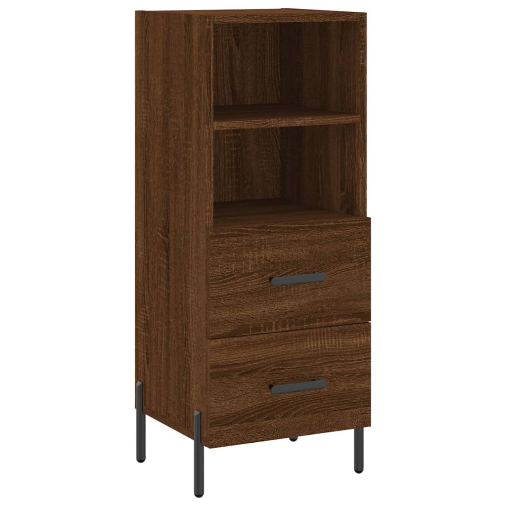 vidaXL Aparador alto madera contrachapada roble marrón 34,5x34x180 cm