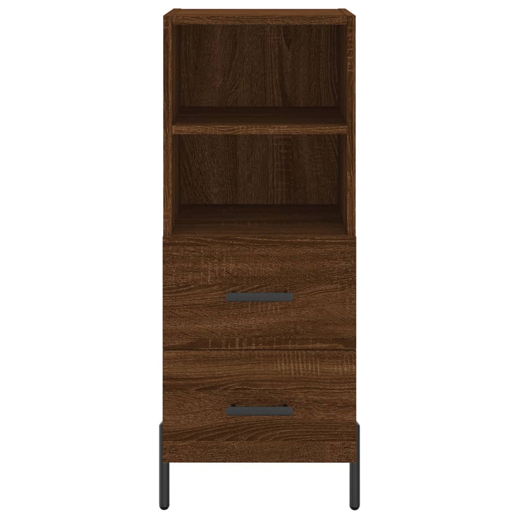 vidaXL Aparador alto madera contrachapada roble marrón 34,5x34x180 cm