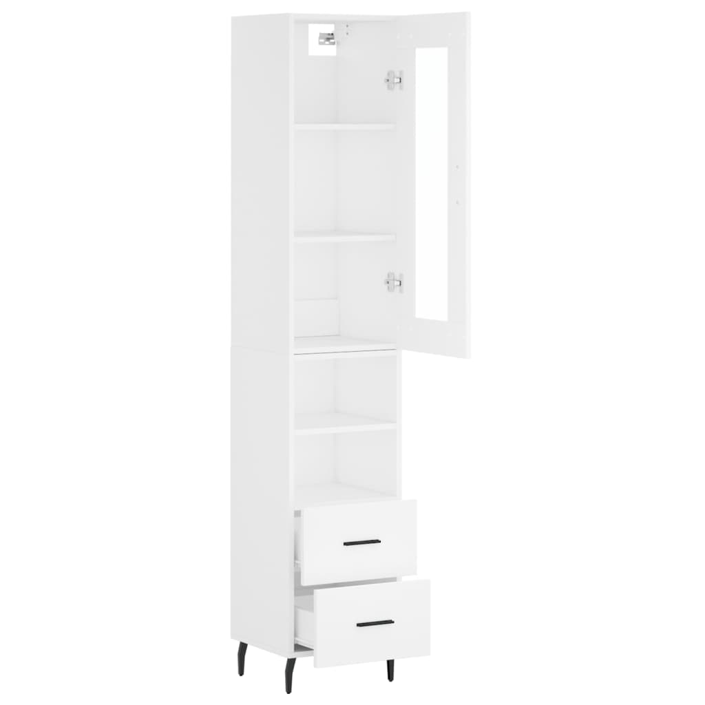 vidaXL Aparador alto madera contrachapada blanco 34,5x34x180 cm