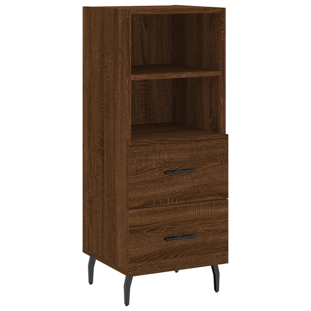 vidaXL Aparador alto madera contrachapada roble marrón 34,5x34x180 cm