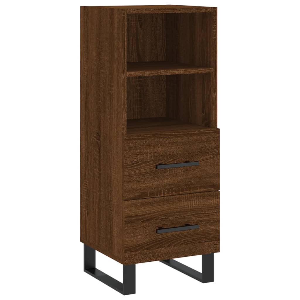 vidaXL Aparador alto madera contrachapada roble marrón 34,5x34x180 cm