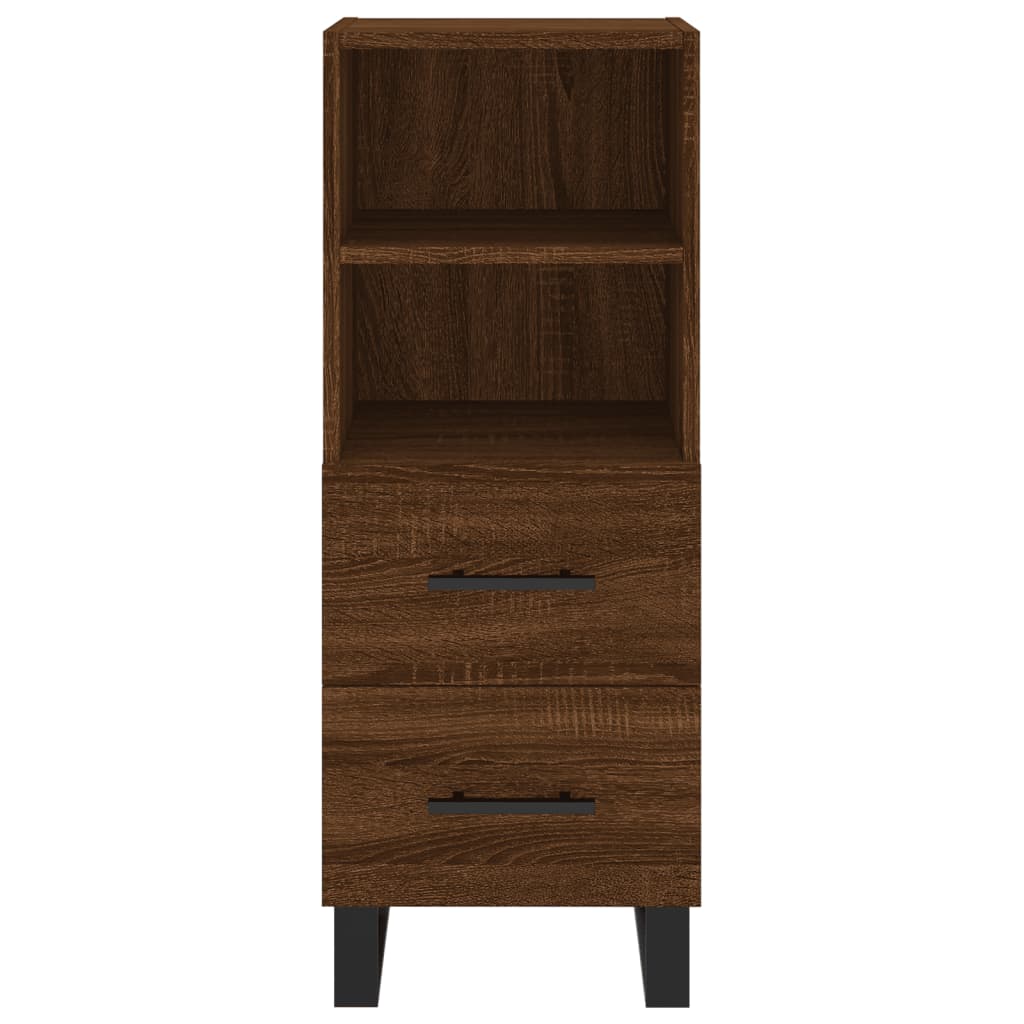 vidaXL Aparador alto madera contrachapada roble marrón 34,5x34x180 cm