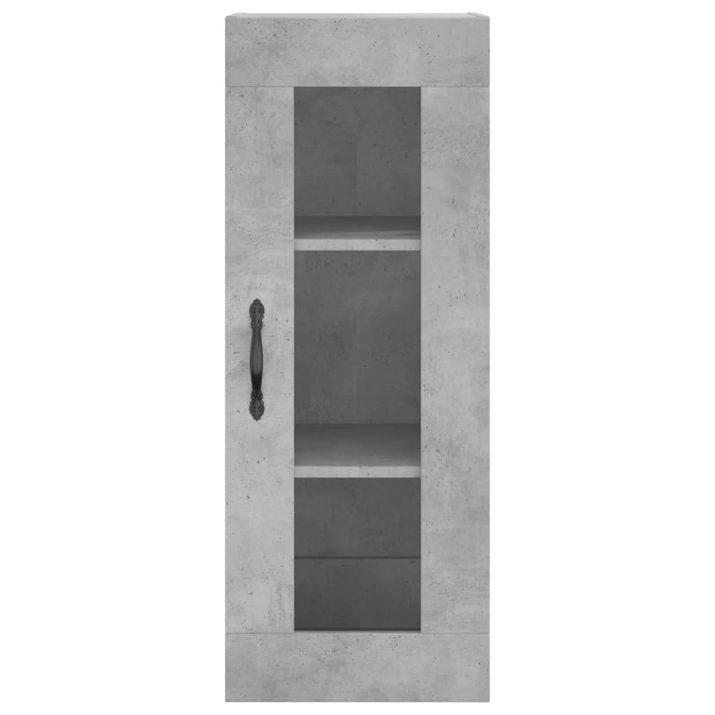 vidaXL Aparador de madera contrachapada gris hormigón 34,5x34x180 cm