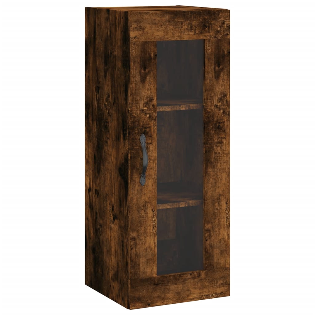 vidaXL Aparador de madera contrachapada roble ahumado 34,5x34x180 cm