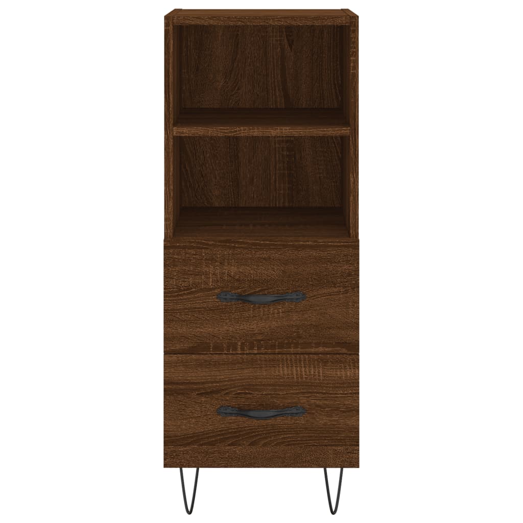 vidaXL Aparador alto madera contrachapada roble marrón 34,5x34x180 cm