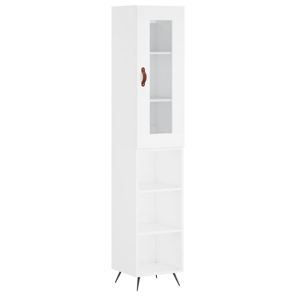 vidaXL Aparador alto madera contrachapada blanco 34,5x34x180 cm