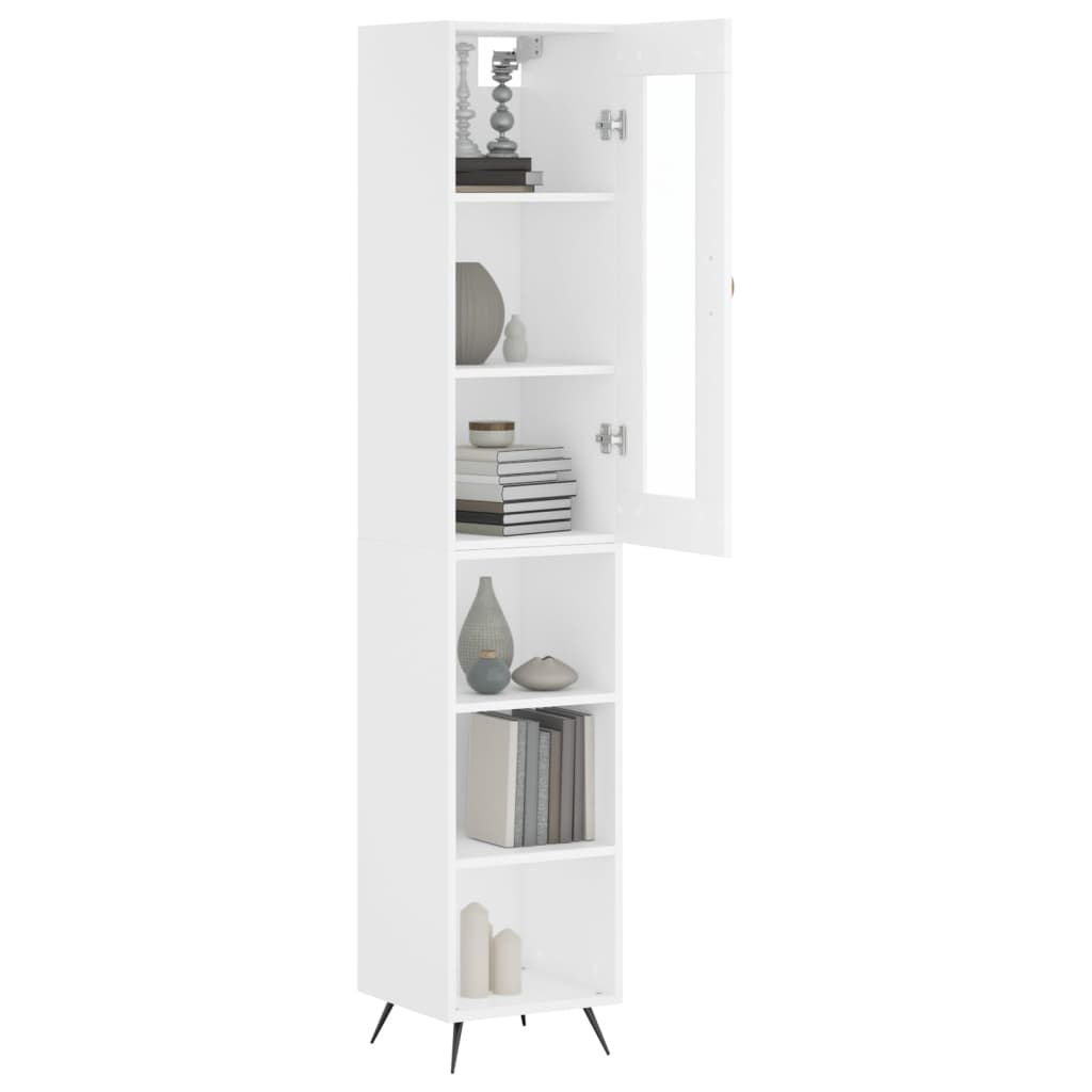 vidaXL Aparador alto madera contrachapada blanco 34,5x34x180 cm