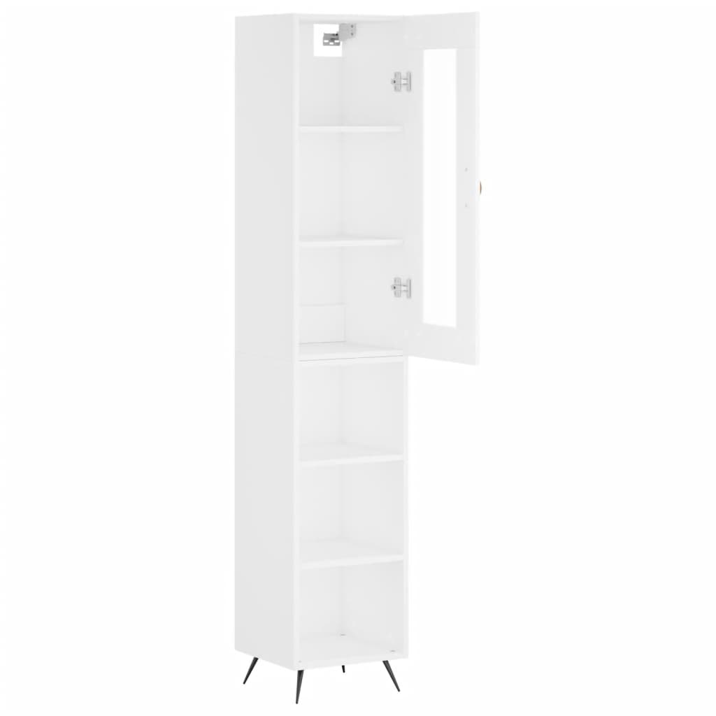 vidaXL Aparador alto madera contrachapada blanco 34,5x34x180 cm