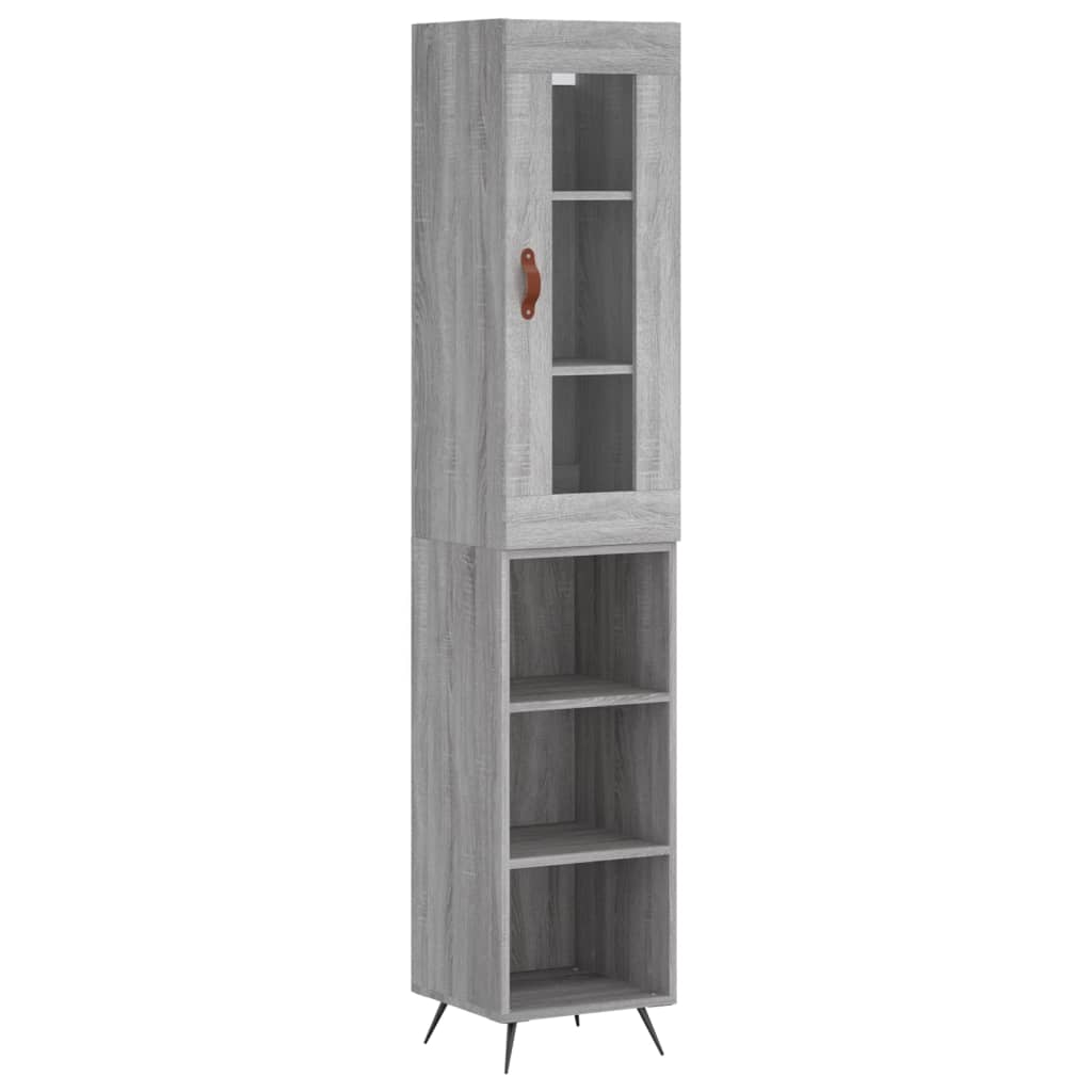 vidaXL Aparador alto madera contrachapada gris Sonoma 34,5x34x180 cm