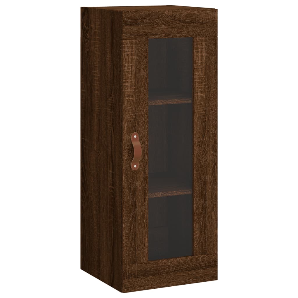 vidaXL Aparador alto madera contrachapada roble marrón 34,5x34x180 cm