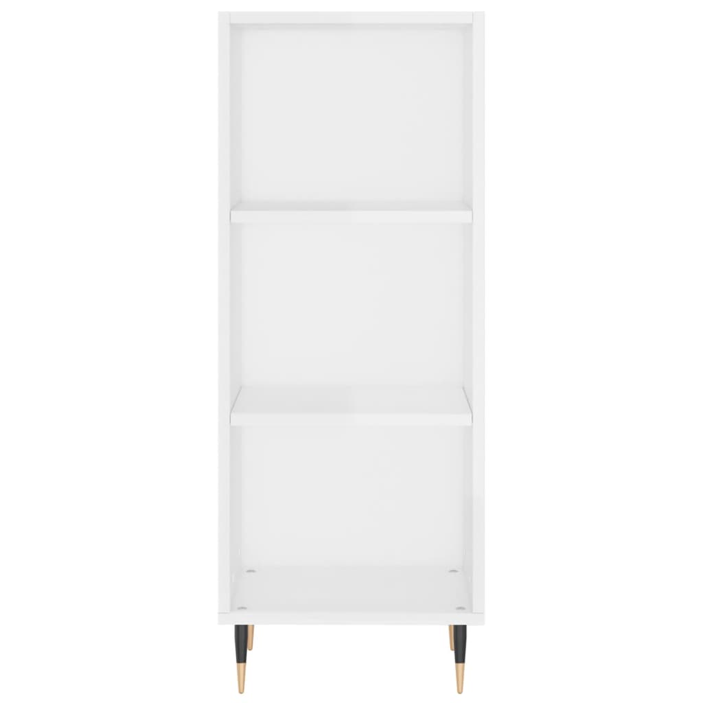 vidaXL Aparador alto madera contrachapada blanco brillo 34,5x34x180 cm