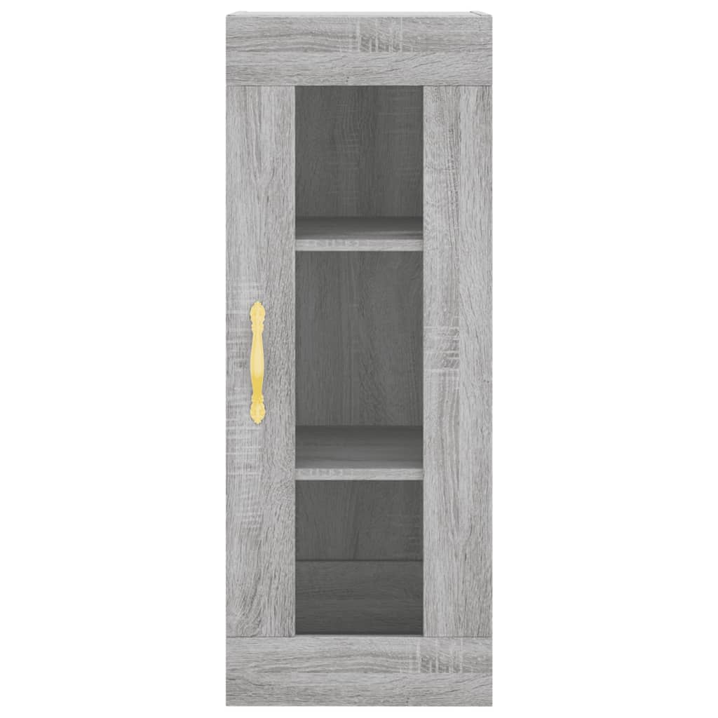 vidaXL Aparador alto madera contrachapada gris Sonoma 34,5x34x180 cm