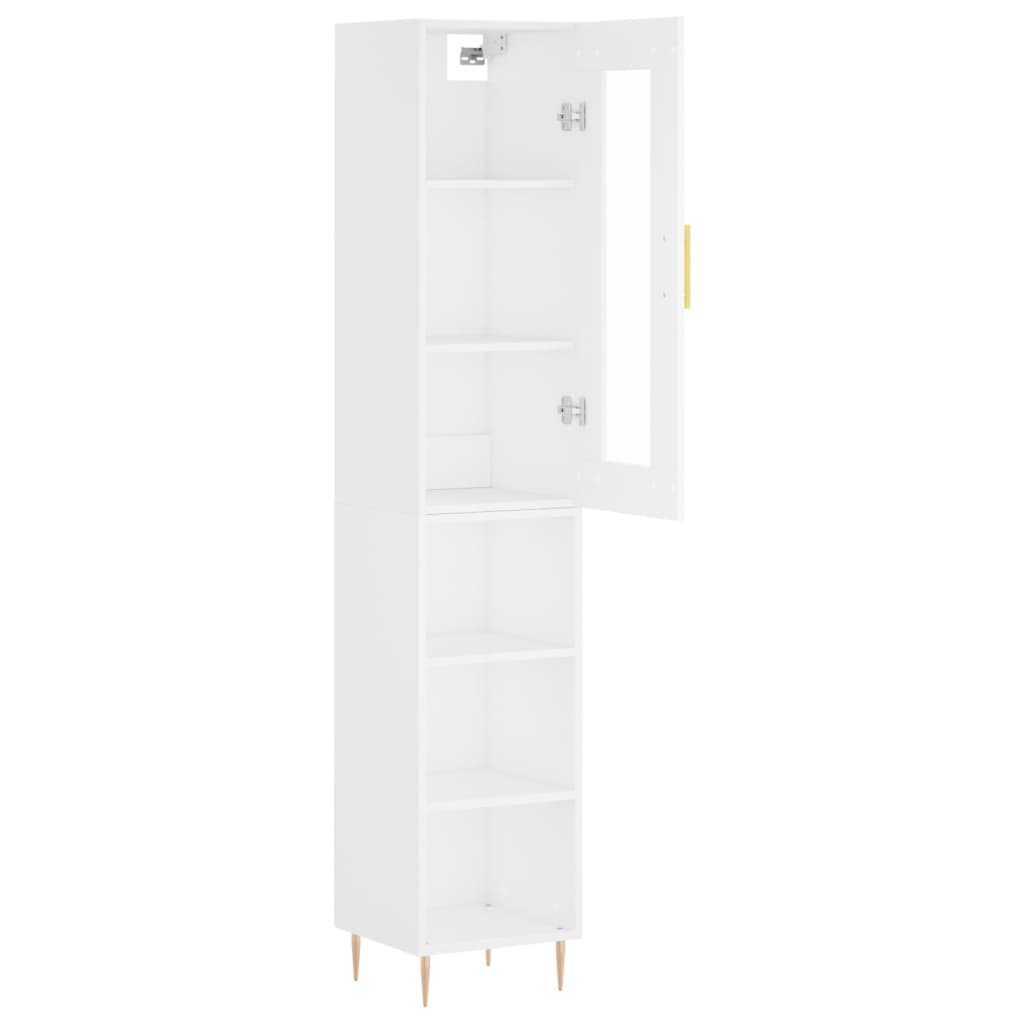 vidaXL Aparador alto madera contrachapada blanco 34,5x34x180 cm