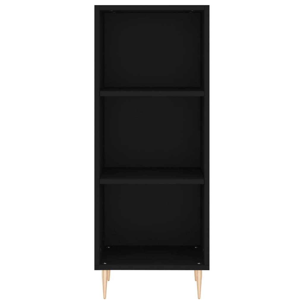 vidaXL Aparador de madera contrachapada negro 34,5x34x180 cm