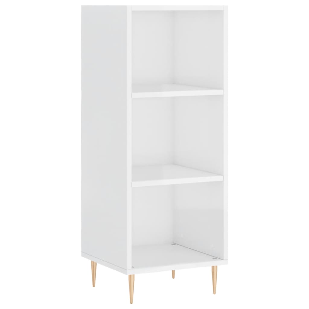 vidaXL Aparador alto madera contrachapada blanco brillo 34,5x34x180 cm