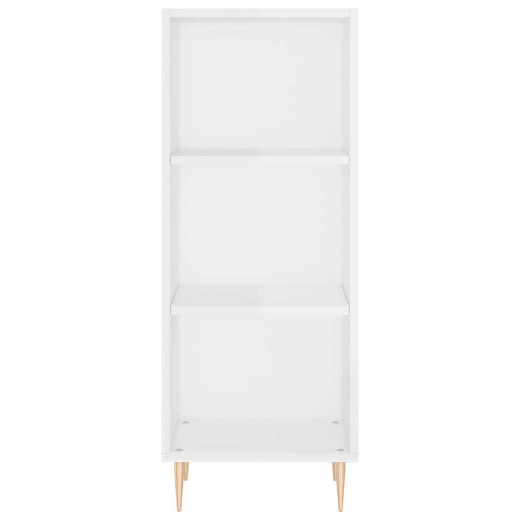 vidaXL Aparador alto madera contrachapada blanco brillo 34,5x34x180 cm