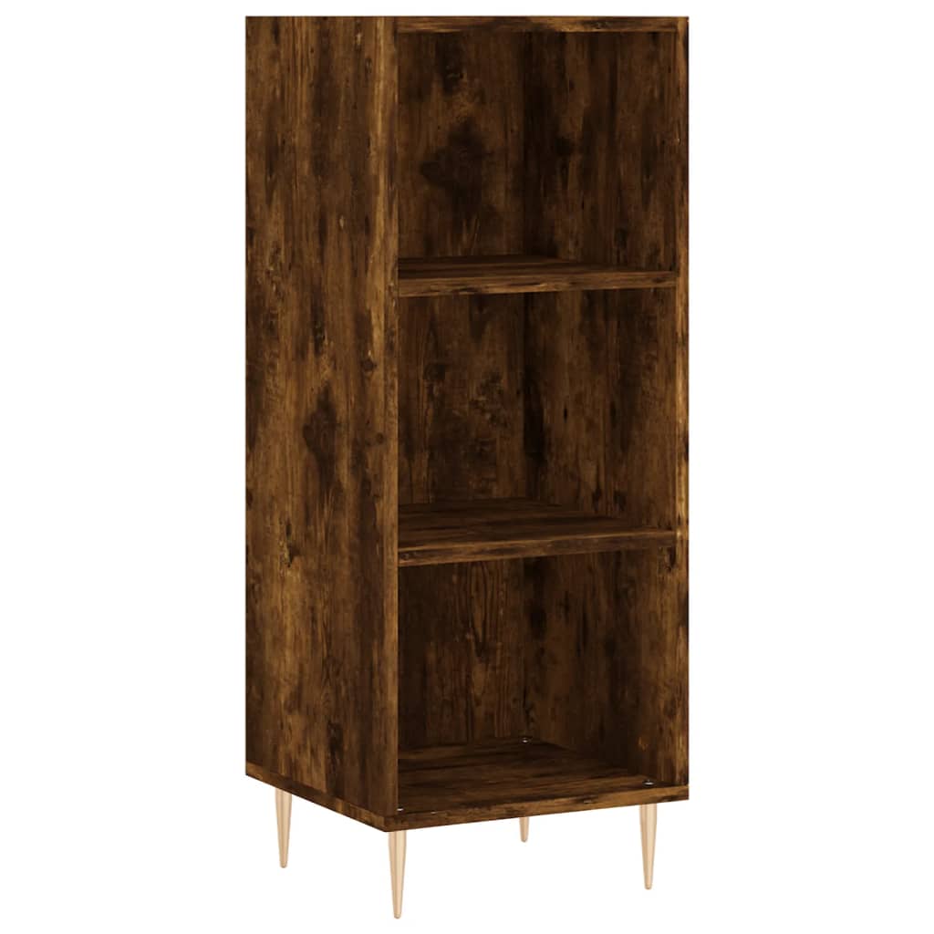 vidaXL Aparador de madera contrachapada roble ahumado 34,5x34x180 cm