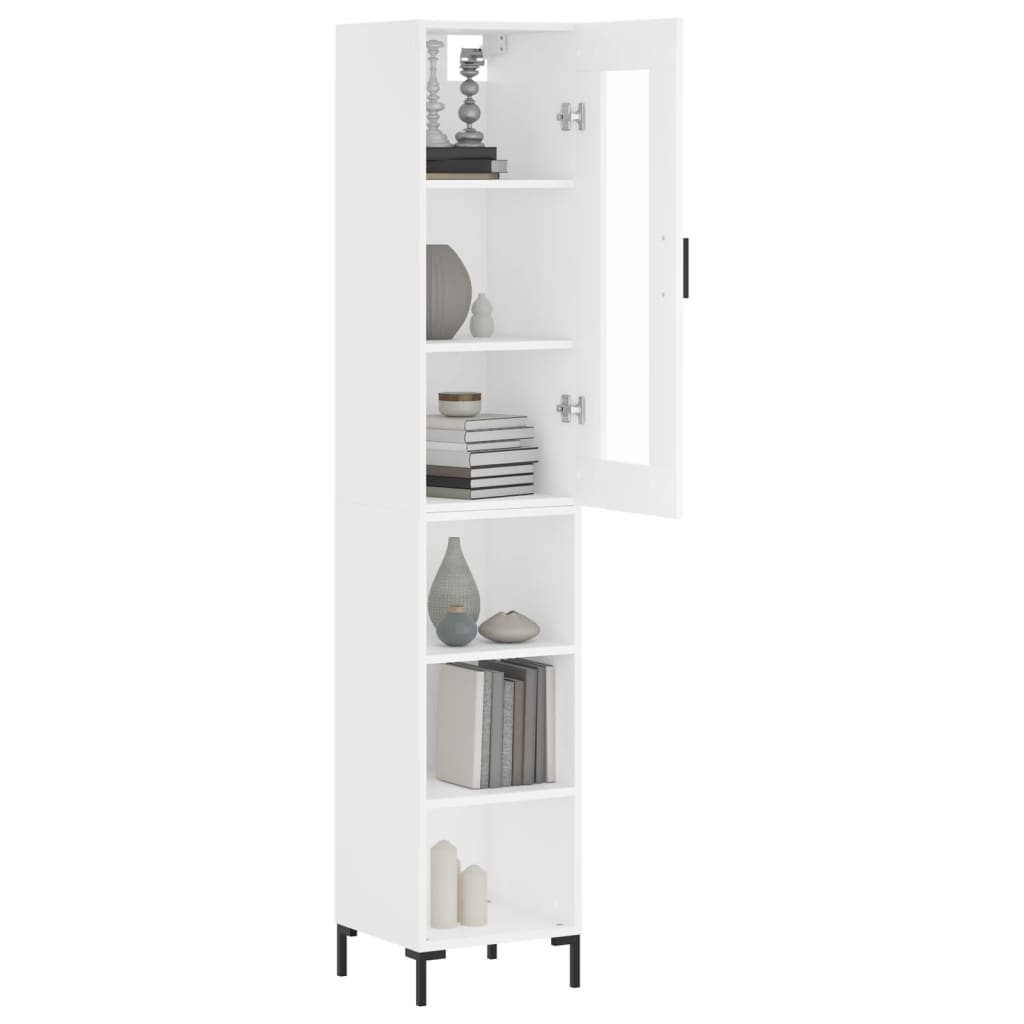 vidaXL Aparador alto madera contrachapada blanco 34,5x34x180 cm