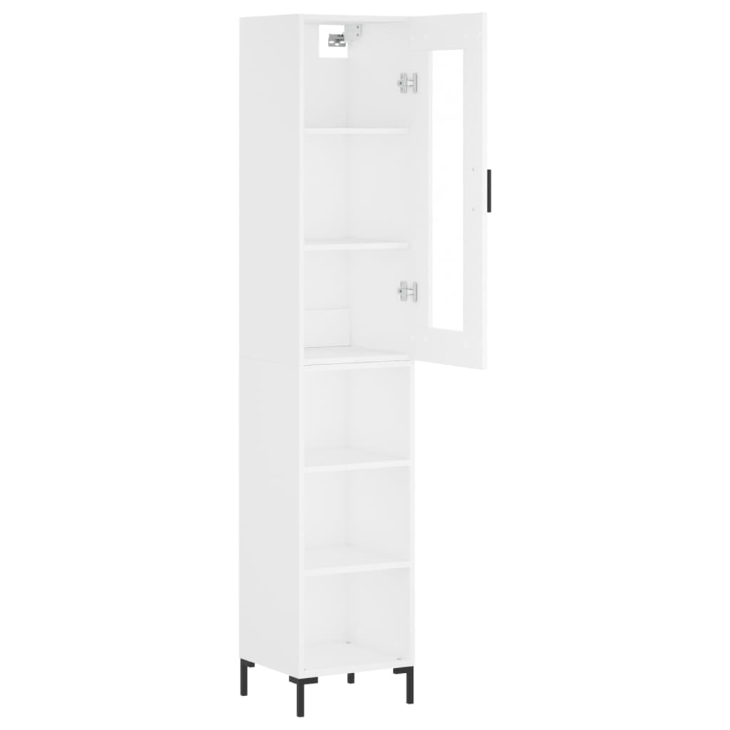 vidaXL Aparador alto madera contrachapada blanco 34,5x34x180 cm