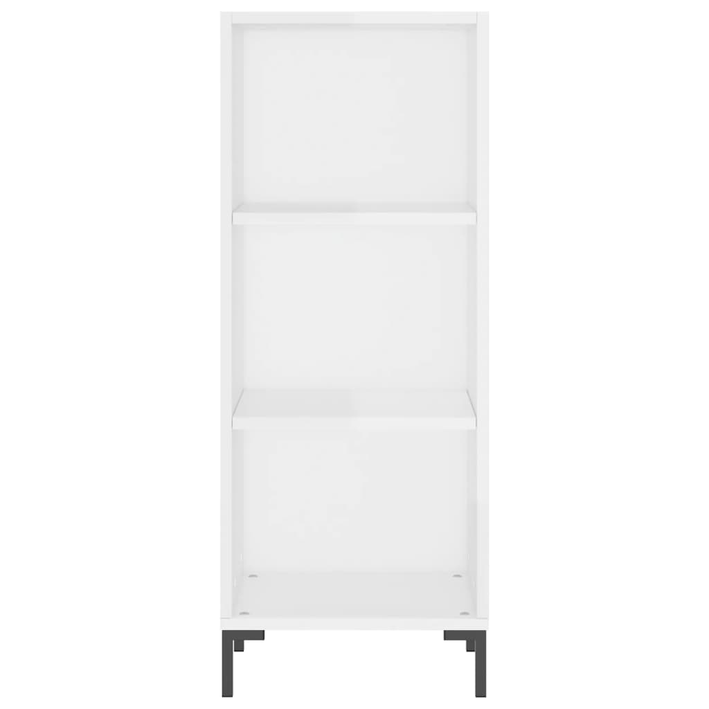 vidaXL Aparador alto madera contrachapada blanco brillo 34,5x34x180 cm